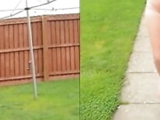 Mature Neighbor Walks With Bare Ass Outdoors